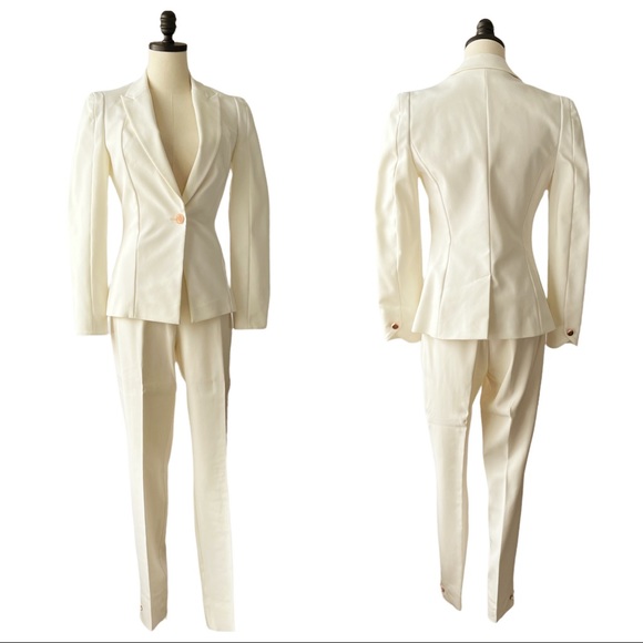 Ted Baker Ivory Off White Pantsuit with Rose Gold buttons | 1 (0-2 US) - Picture 1 of 15